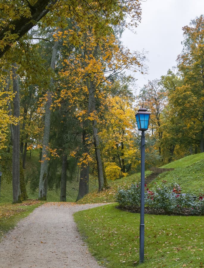 Autumnal park in Cesis, Latvia