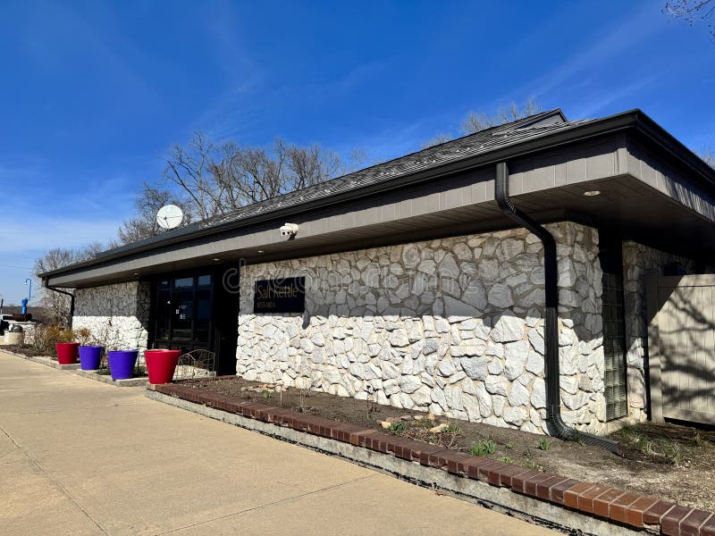 Außenansicht der Raststätte Salt Kettle an der Interstate 74 (I-74) stockfotografie