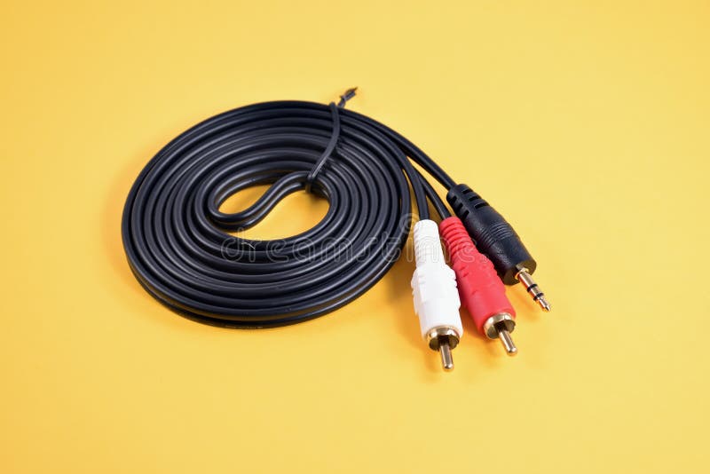 Yellow AV cables stock photo. Image of over, communication 20708182