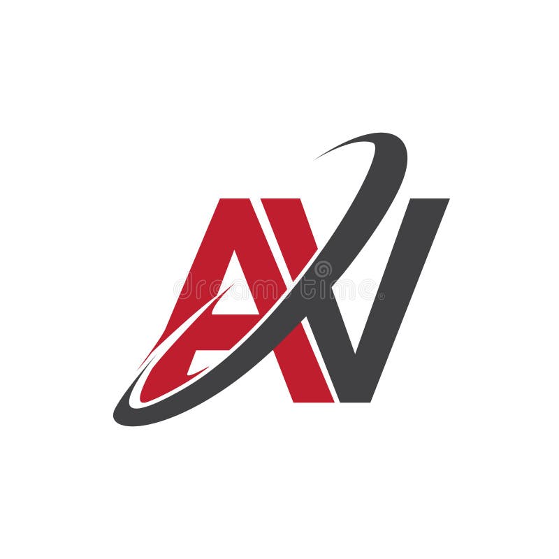 AV Initial Logo Company Name Colored Red and Black Swoosh Design ...