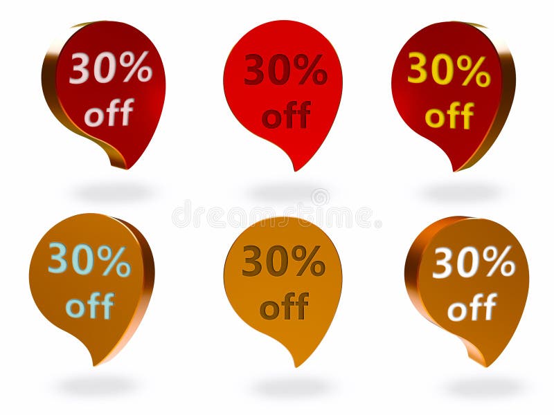 30% av tecken royaltyfri illustrationer 30% av tecken royaltyfri illustrationer