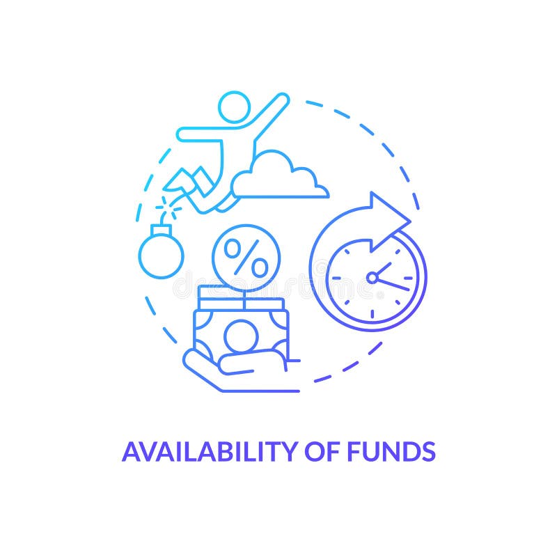 Availability of Funds Blue Gradient Concept Icon Stock Illustration Illustration of interest