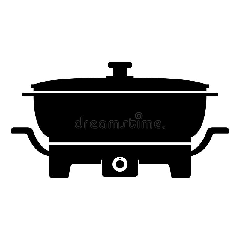 Electric Skillet On White. 3D Illustration Stock Illustration