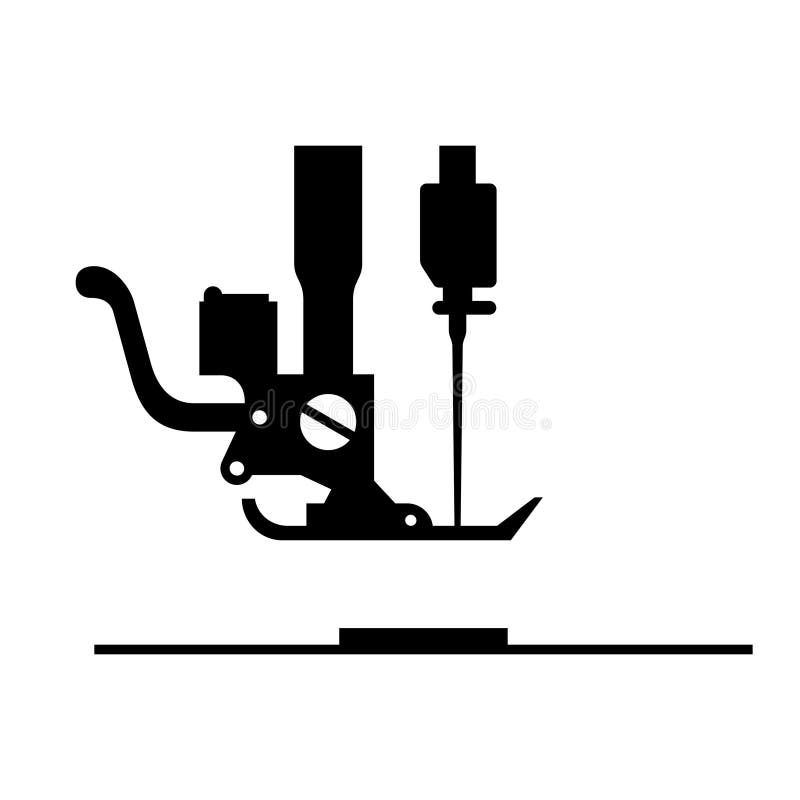 Sewing Machine Presser Feet and Needle Stock Vector Illustration of