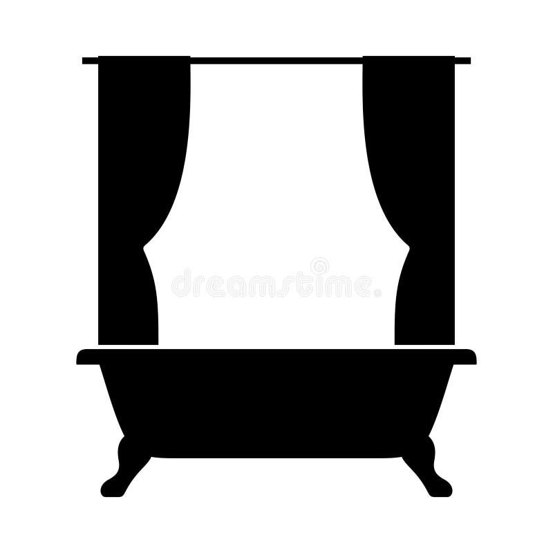 Shower curtain stock vector. Illustration of bathroom 111580325