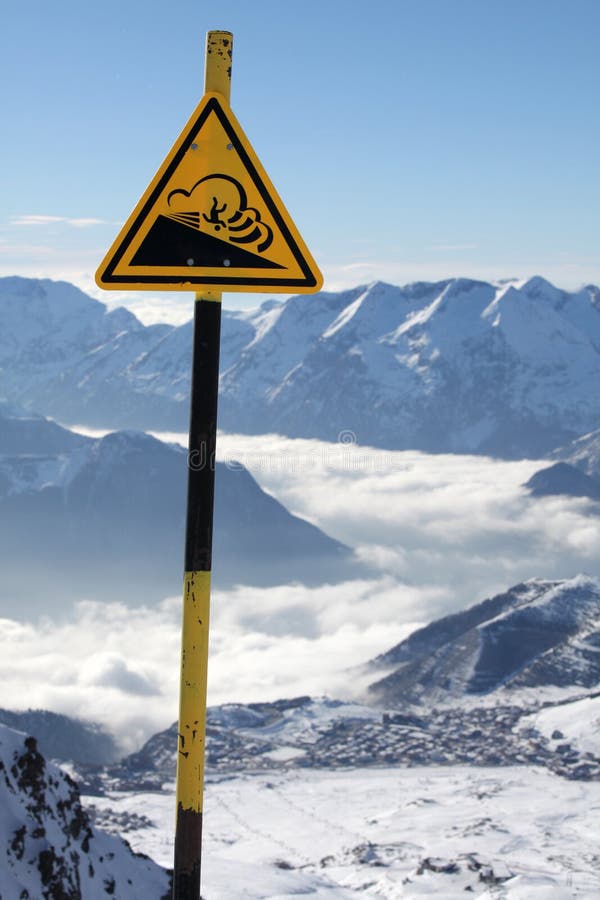 Avalanche, danger sign