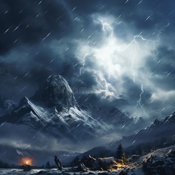 Avalanche Thunder stock illustration. Illustration of clouds - 291876568