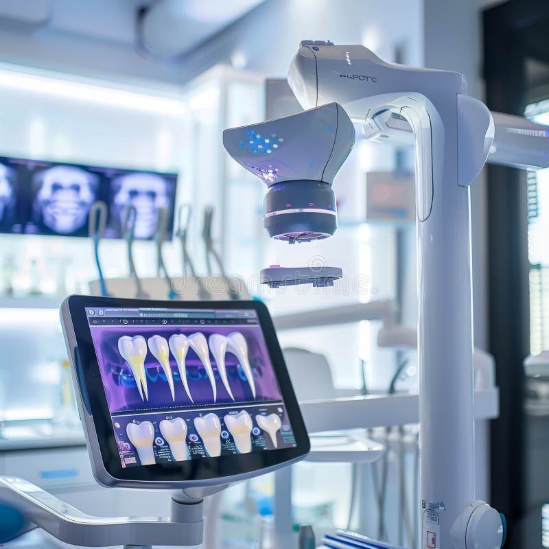 Avancerad teknik för dentalbilder vektor illustrationer