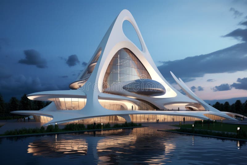 Avant-garde Futuristic architecture. Generate Ai. City modular empty. Generate Ai AI generated.