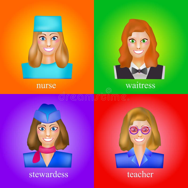 Avatar av en kvinna i den yrkesmässiga formen av sjuksköterskan Avatars för att studera språk, anställda, för vänner, för vektor illustrationer Avatar av en kvinna i den yrkesmässiga formen av sjuksköterskan Avatars för att studera språk, anställda, för vänner, för vektor illustrationer