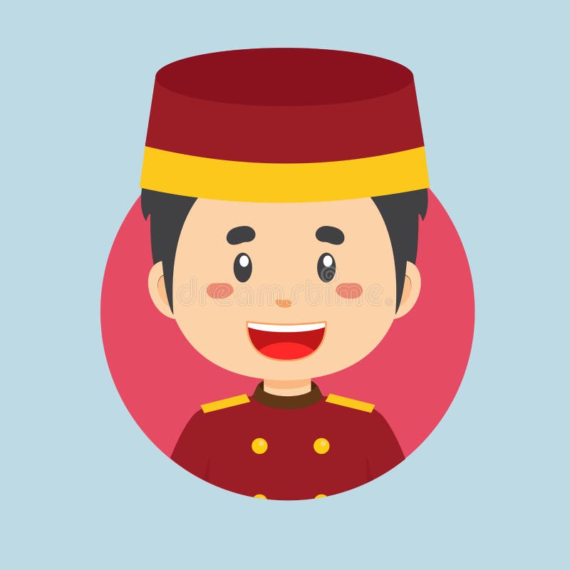 Avatar of a Bellboy Character Stock Vector Illustration of bellboy