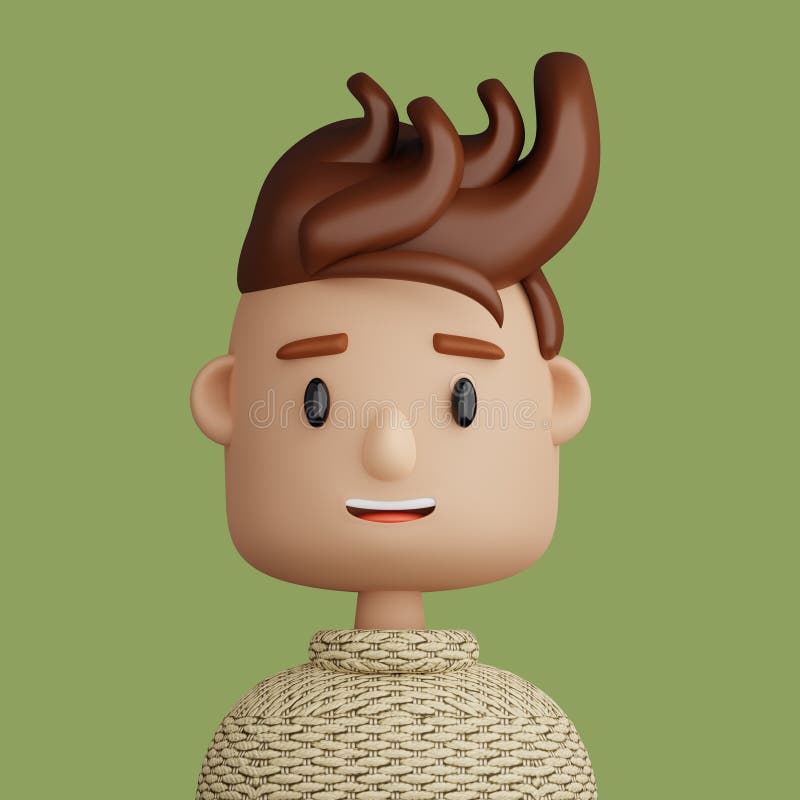 Avatar de desenho animado 3d de uma bela jovem