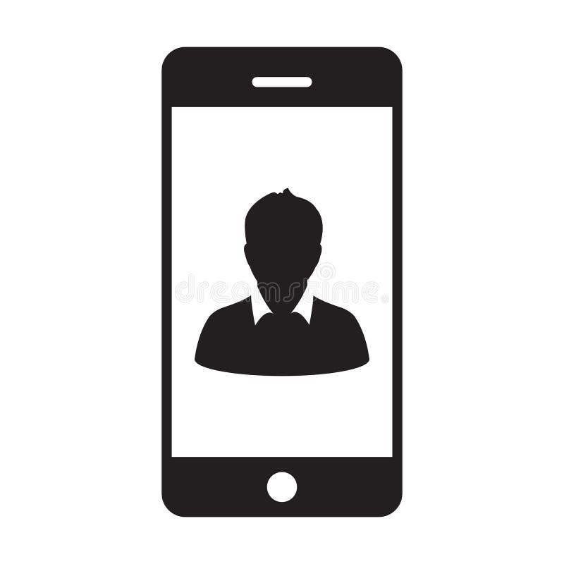 Avatar de profil de personne masculine de vecteur d'icône d'utilisateur de téléphone portable avec le symbole mobile pour la comm illustration libre de droits Avatar de profil de personne masculine de vecteur d'icône d'utilisateur de téléphone portable avec le symbole mobile pour la comm illustration libre de droits