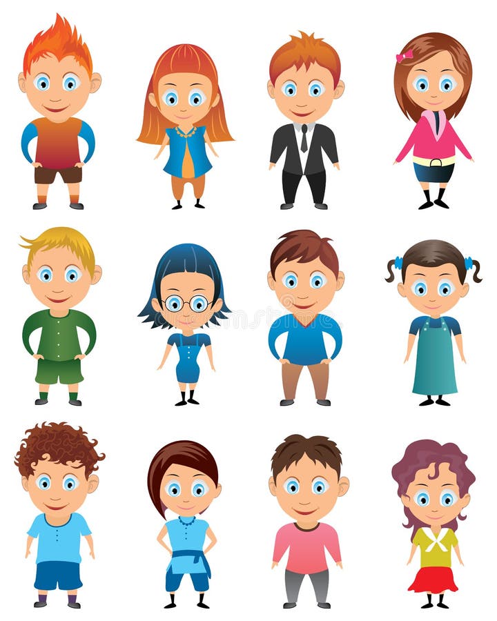 Avatar do menino e da menina ilustração stock Avatar do menino e da menina ilustração stock