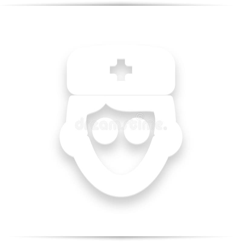 Avatar, doutor com ícone liso ilustração stock