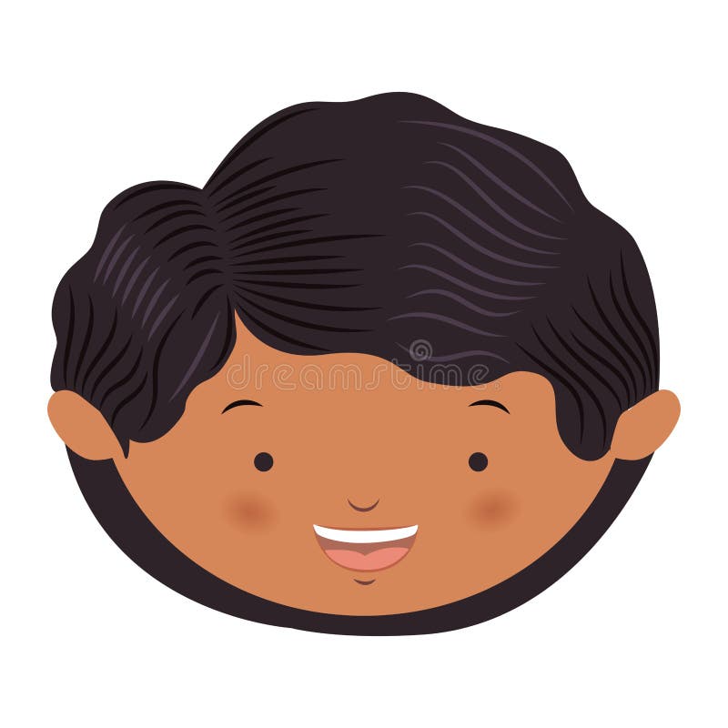 Avatar front face wavy hair boy royalty free illustration