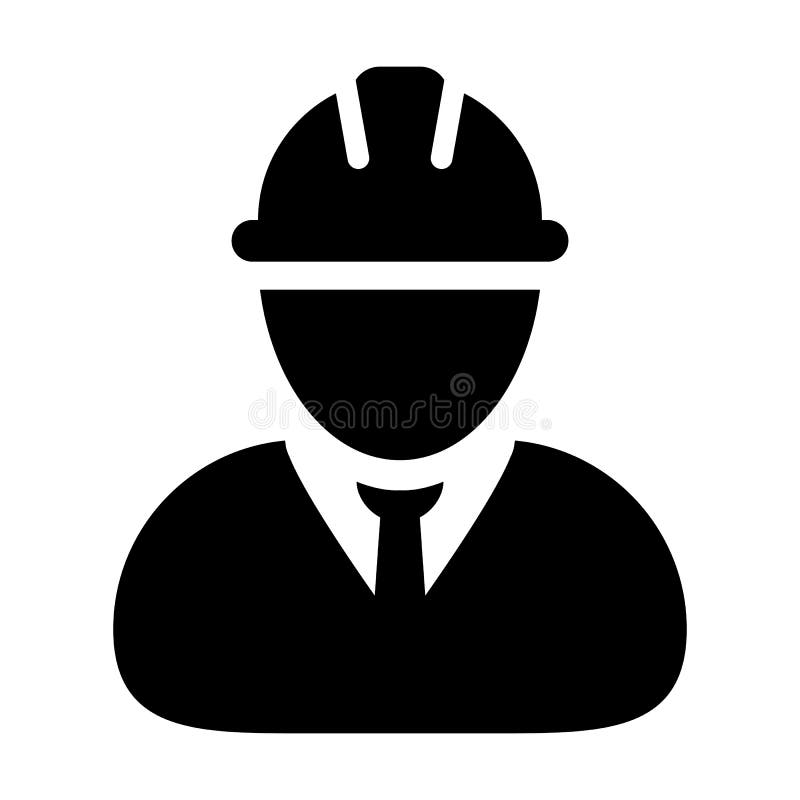 Avatar för profil för person för service för konstruktion för vektor för säkerhetsarbetarsymbol manlig med hardhathjälmen i skåra royaltyfri illustrationer Avatar för profil för person för service för konstruktion för vektor för säkerhetsarbetarsymbol manlig med hardhathjälmen i skåra royaltyfri illustrationer