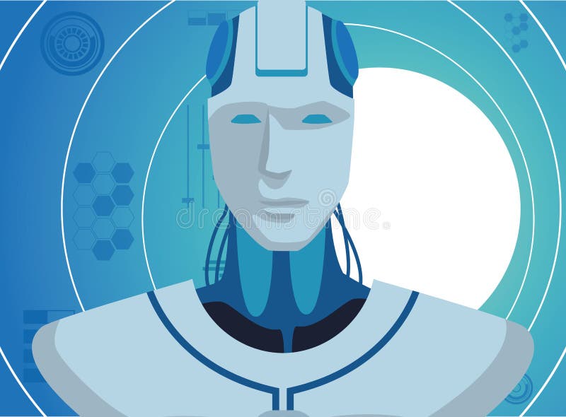 Avatar Humanoid do rob? ilustração stock Avatar Humanoid do rob? ilustração stock