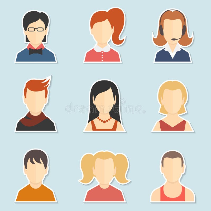 New woman avatar icon flat Royalty Free Vector Image