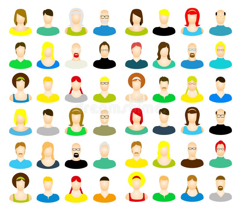 People Icons Set Avatar Profile Diverse Stock Vector (Royalty Free)  1707878122