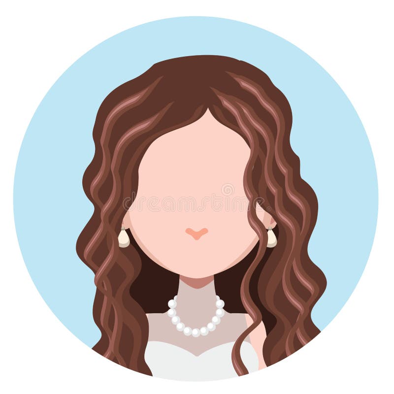 Avatar piano della donna elegante illustrazione vettoriale Avatar piano della donna elegante illustrazione vettoriale
