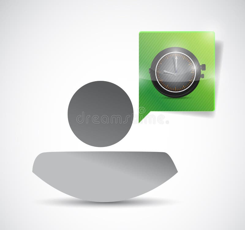 Avatar and time watch illustration design stock illustration