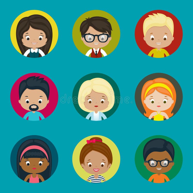 Avatar vectordiepictogrammen voor website worden geplaatst vector illustratie Avatar vectordiepictogrammen voor website worden geplaatst vector illustratie