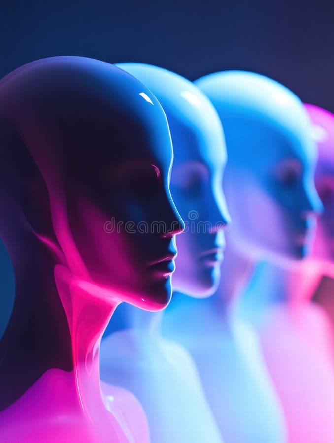 Avatares abstractos sin rostro con colores vibrantes que crean un diseño moderno de maqueta adecuado para cualquier proyecto creat foto de archivo libre de regalías