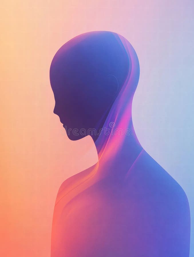 Avatares abstractos sin rostro con gradientes suaves que ofrecen un espacio moderno para la colocación de textos creativos. genera fotos de archivo libres de regalías