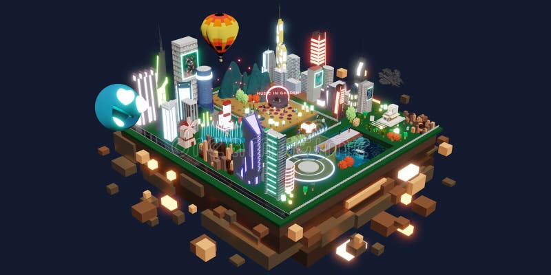 Avatars in the Metaverse World of the Sandbox Land in the Sandbox