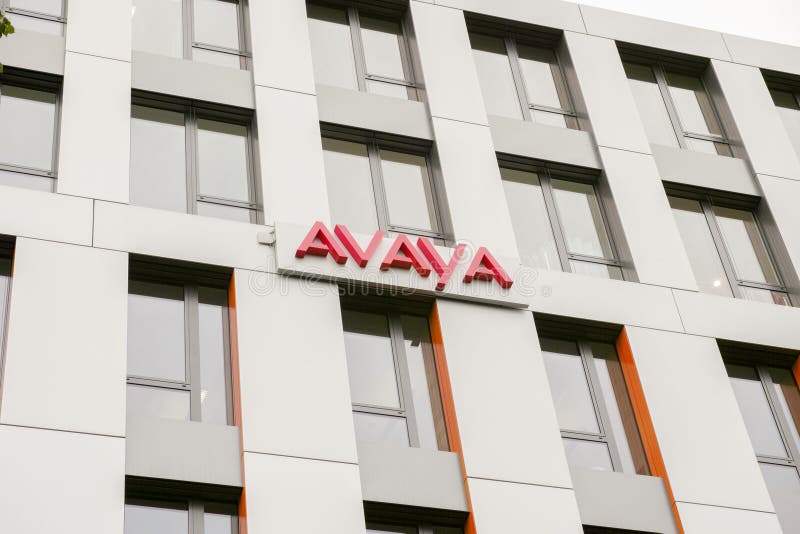 Avaya Sign Logo and Sign on Silicon Valley Headquarters Editorial Stock