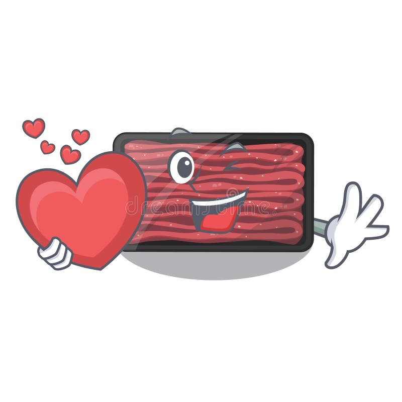 Avec de la viande hach?e de coeur dans le r?frig?rateur de bande dessin?e illustration libre de droits Avec de la viande hach?e de coeur dans le r?frig?rateur de bande dessin?e illustration libre de droits