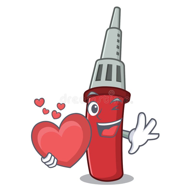 Avec le fer à souder de coeur dans la forme de caractère illustration libre de droits Avec le fer à souder de coeur dans la forme de caractère illustration libre de droits