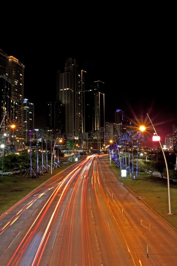 Avenida a Cidade do Panamá do balboa fotografia de stock Avenida a Cidade do Panamá do balboa fotografia de stock