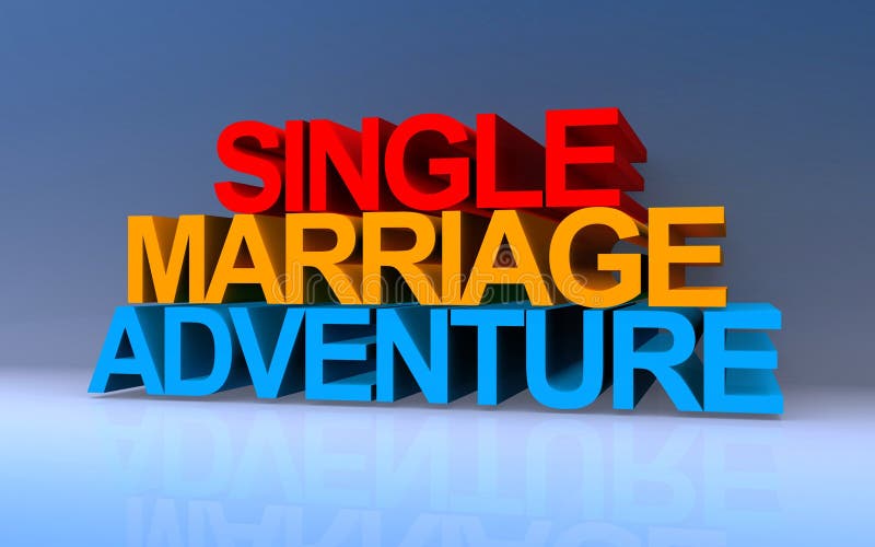 single marriage adventure on blue background. single marriage adventure on blue background