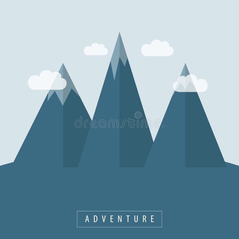 Aventure extérieure de montagnes neigeuses bleues illustration de vecteur Aventure extérieure de montagnes neigeuses bleues illustration de vecteur