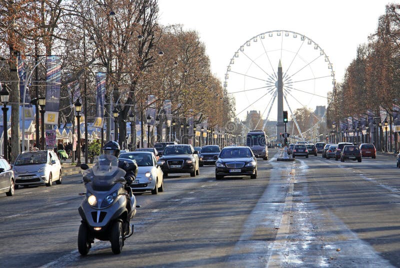 Avenue Champs Elysees Shops Traffic Cafes Buildings Paris France Editorial  Photography - Image of travel, view: 230798167