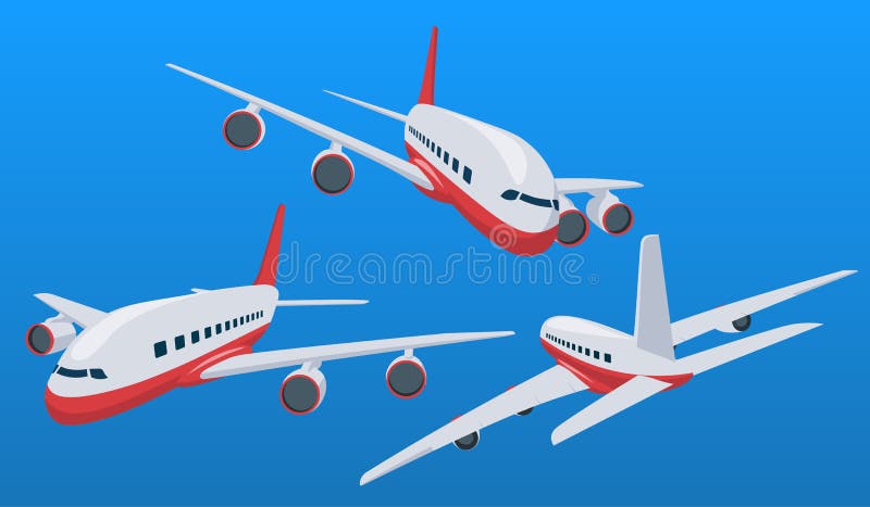 Avião de passageiros de desenho animado pequeno avião azul com