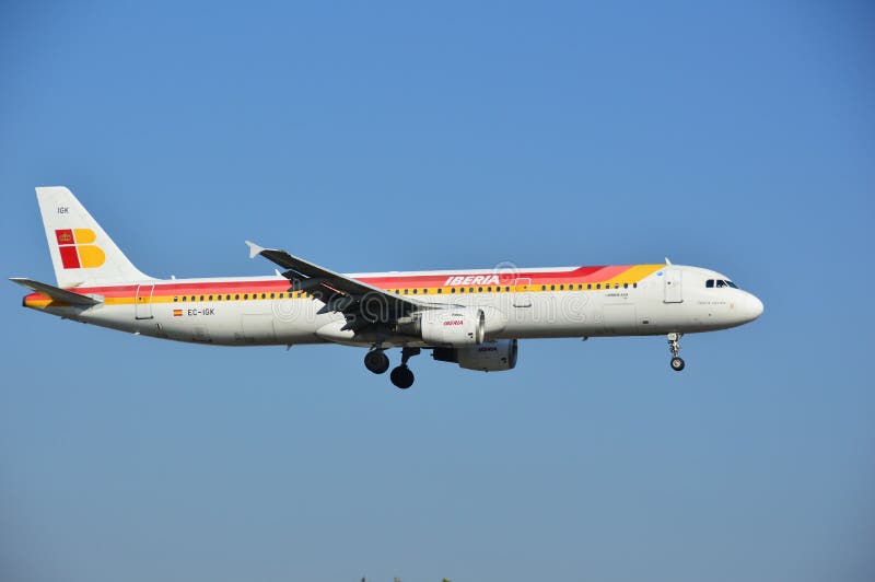 Avión de Iberia imagen editorial. Imagen de recorrido 45784210