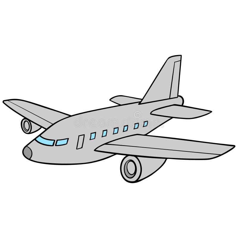 Avión Jet ilustración del vector. Ilustración de vector - 163964384