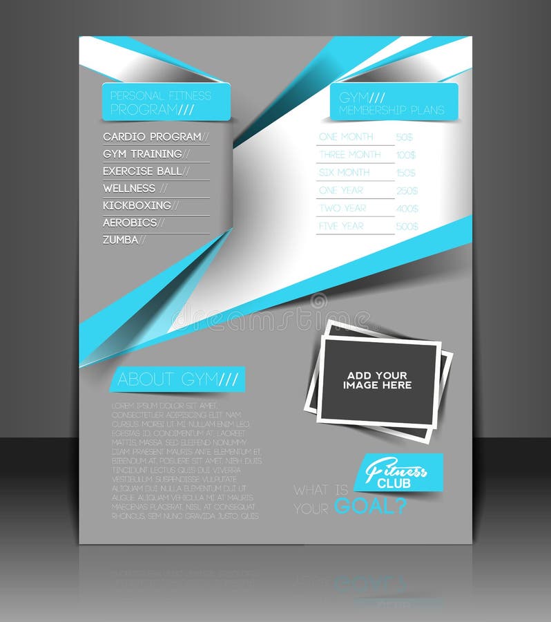 Folleto del Centro de Fitness ilustración del vector