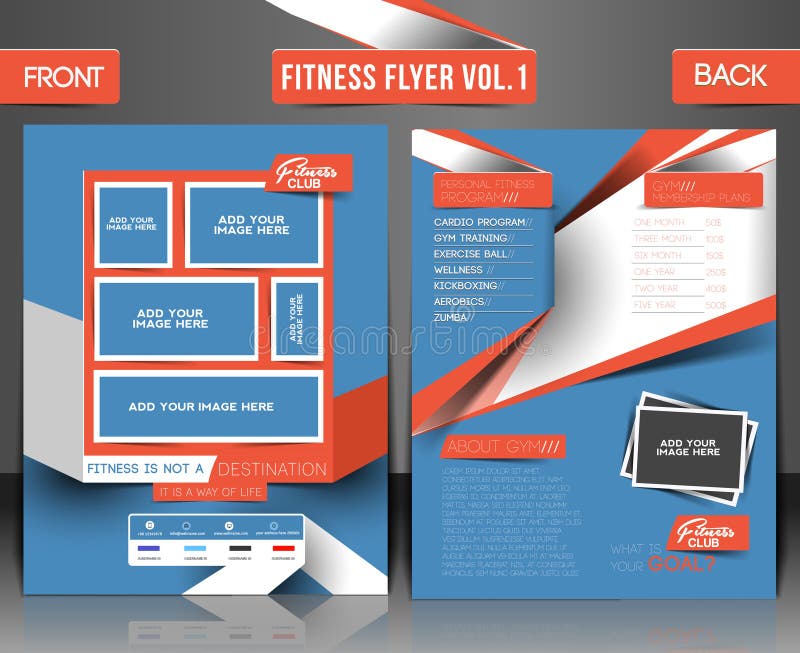 Folleto de Centro de Fitness stock de ilustración