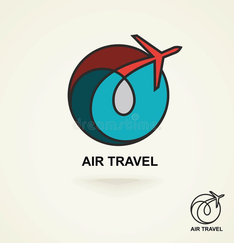 Aviation logo, emblem template, air travel. Vector. Line art. Aircraft arrival sign vectors