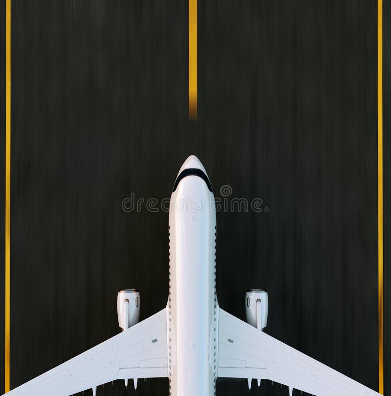 Avion commercial blanc décollant sur la piste d'aéroport au coucher du soleil L'avion de passager décolle illustration stock Avion commercial blanc décollant sur la piste d'aéroport au coucher du soleil L'avion de passager décolle illustration stock