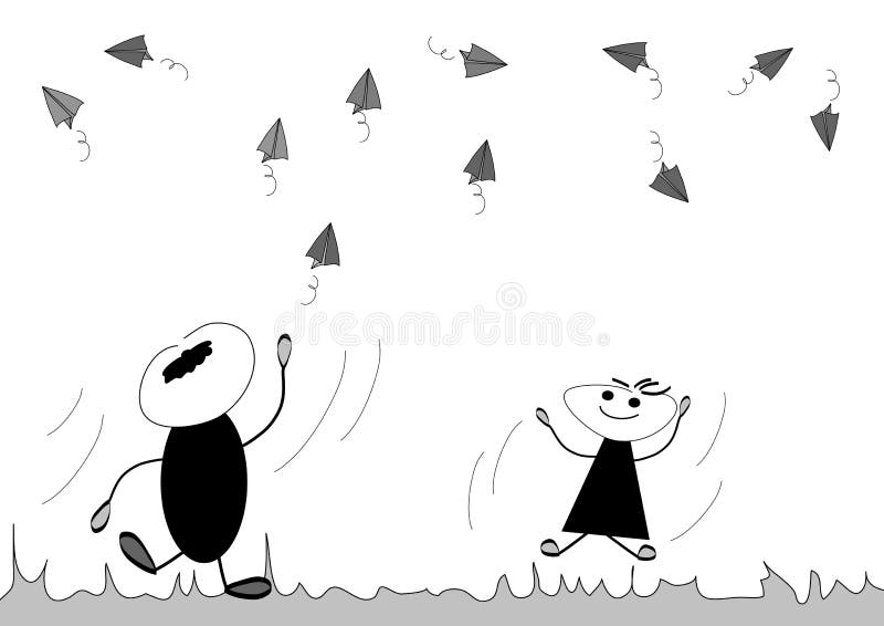 Avion de papier illustration libre de droits Avion de papier illustration libre de droits