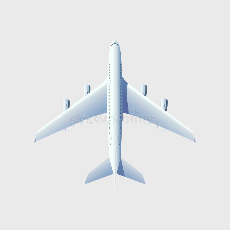 Avion de vol, avion ? r?action, avion de ligne Vue supérieure d'avion d'air sur le fond blanc illustration stock Avion de vol, avion ? r?action, avion de ligne Vue supérieure d'avion d'air sur le fond blanc illustration stock