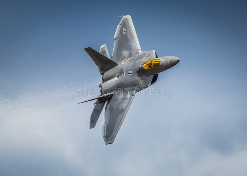 F22 Raptor fighter jet aircraft on a low level training mission over the U.K. F22 Raptor fighter jet aircraft on a low level training mission over the U.K.