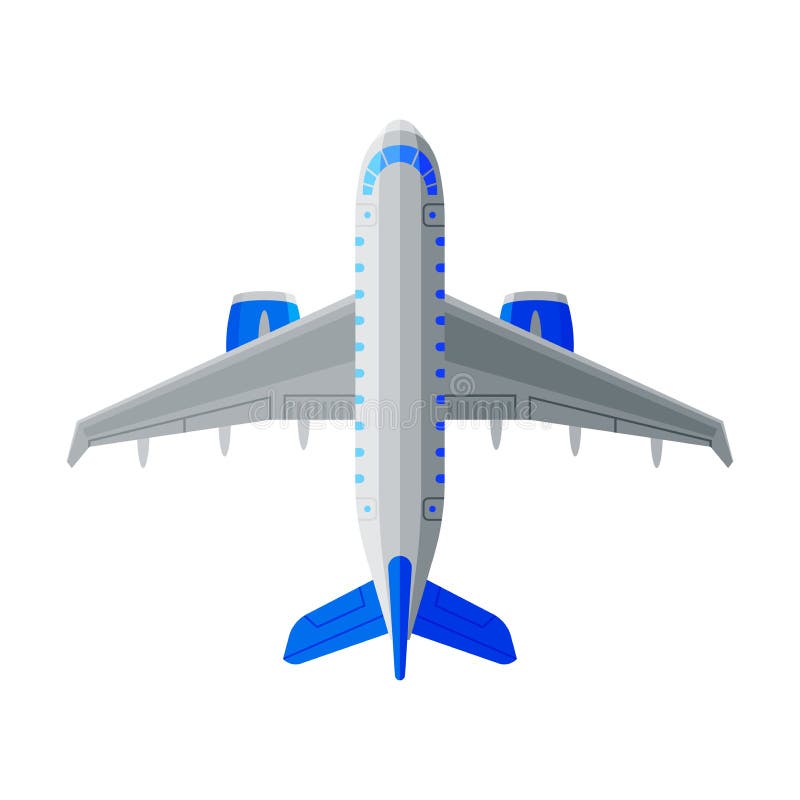 Aviones Voladores, Avión Blanco Y Azul, Vista Desde Arriba, Ilustración De  Vectores De Transporte Aéreo Ilustración del Vector - Ilustración de  modelo, vector: 167461076