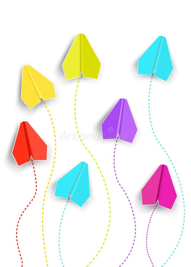 Avions de papier de vecteur d'isolement sur le fond blanc illustration libre de droits Avions de papier de vecteur d'isolement sur le fond blanc illustration libre de droits