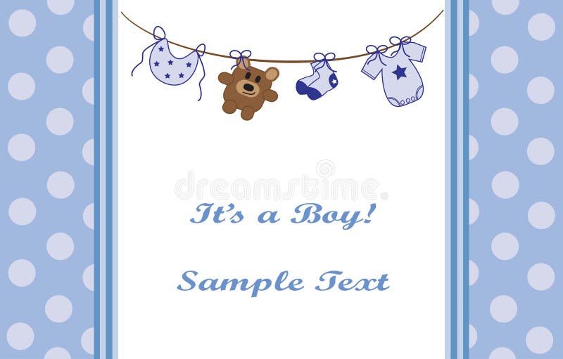 Cute blue baby boy announcement. Cute blue baby boy announcement